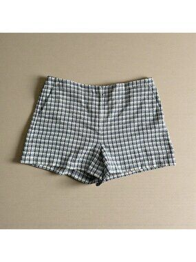 ANN TAYLOR LOFT Blue White Plaid Shorts Size 14